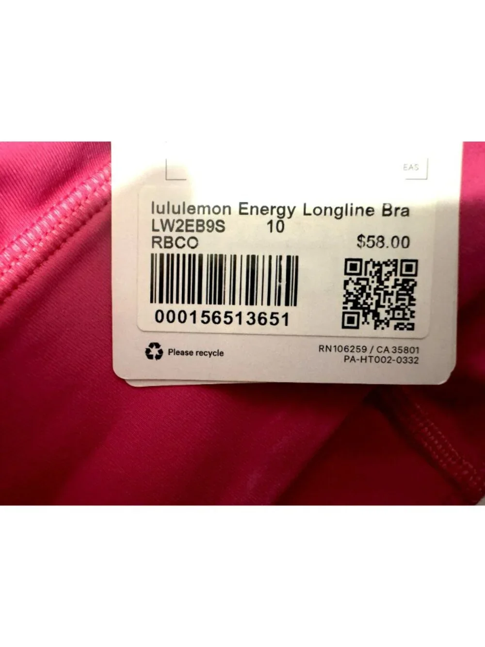 Lululemon energy bra